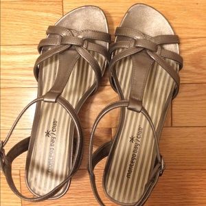 Gray/ silver wedge sandals!