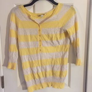 Stripped yellow and white shirt!