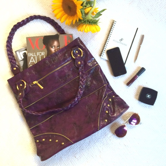 Boutique Handbags - NWOT Vegan Purple Tote