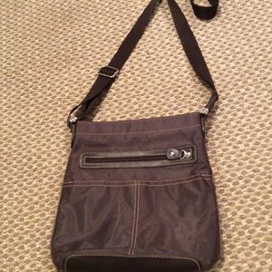 Liz Claiborne Brown Nylon Crossbody Bag Super Cute