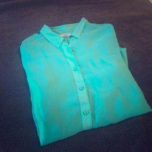 sheer button down shirt