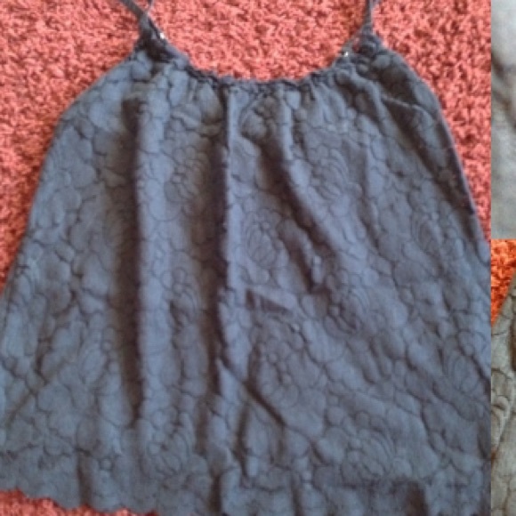Navy blue lace tank