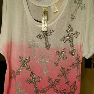 2pc Lightweight sweater w/grey lace Undershirt