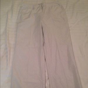 Reduced! White pants w/ black stripes- like new!