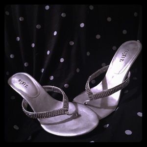 Silver Thong Sandals 😍