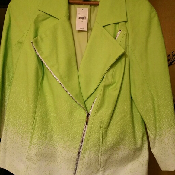NWT Beautiful Lime Green and White Jacket