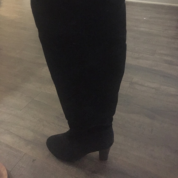 Over the knee black boots