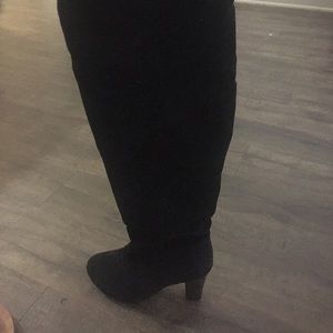 Over the knee black boots