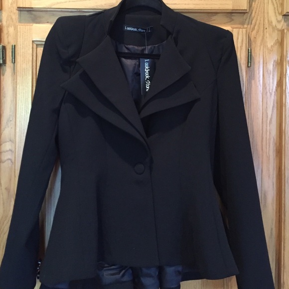 Lookbook Jackets & Blazers - Peplum double lapel black jacket by Lookbook NWT