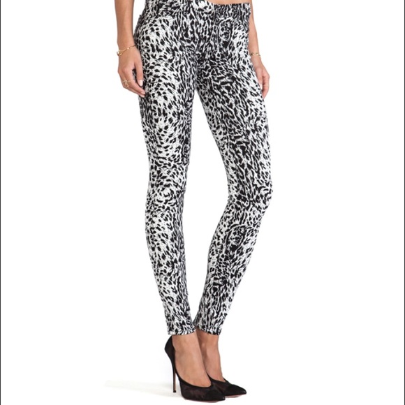 Snow Leopard Jeans - stretch skinny, animal print