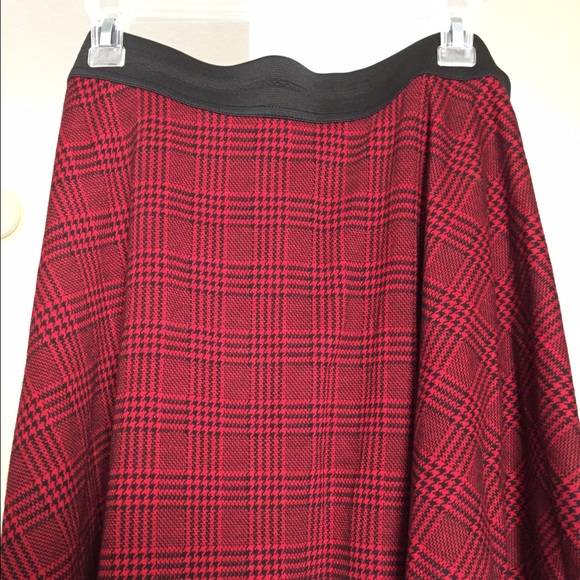 Red & Black Plaid Skater Skirt