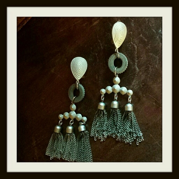 Accessories - Vintage Boho Chandelier Statement Earrings Clip On