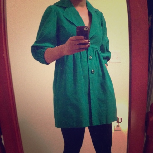 Green Nine West Rain Jacket
