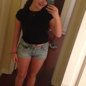 Rosanna plain black shirt with shortsleeves