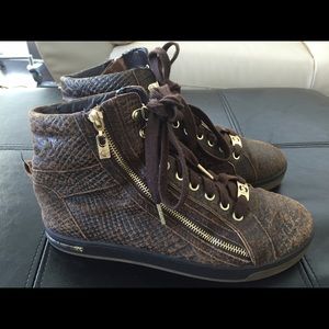 Michael Kors Urban High Top Sneakers Snake Print