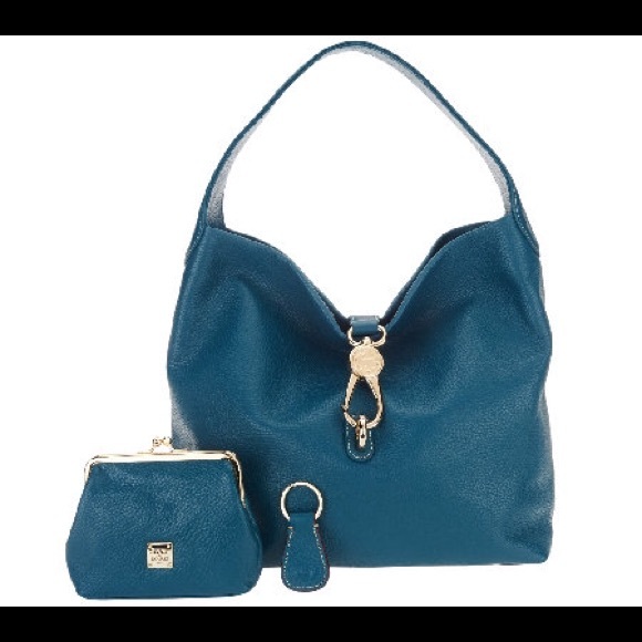 Dooney & Bourke logo lock leather hobo