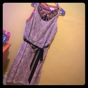 Dusty Pink Dress with Flowered Lace