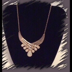 White Facet Stone Statement Necklace White Facet Stone Statement Necklace