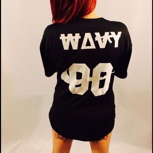 Wavy 00 jersey black with white unisex