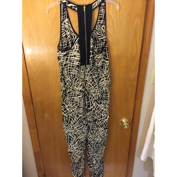 Black / Beige Pant Romper - Picture 2 of 2