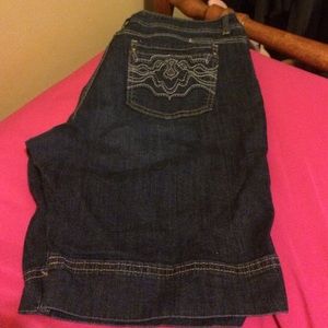 Bermuda length jean shorts