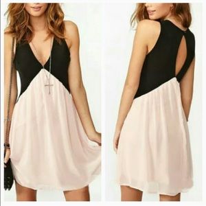 Black & Pink chiffon dress