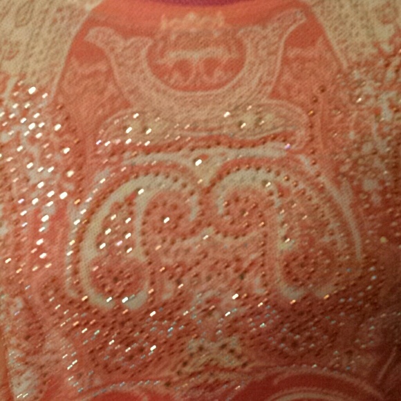 Beautiful Sparkly Orange Reba Batwing Sweater - Picture 2 of 3