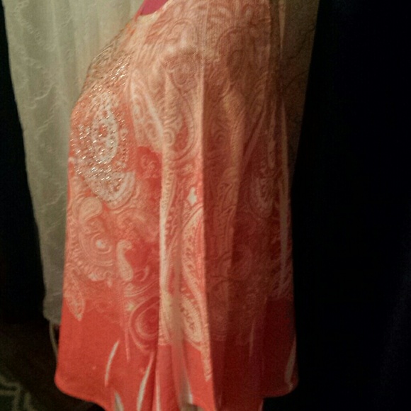 Beautiful Sparkly Orange Reba Batwing Sweater - Picture 3 of 3