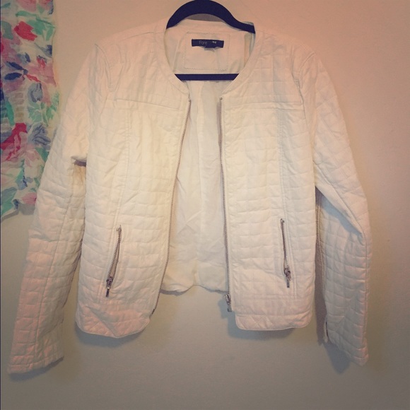 White faux leather jacket