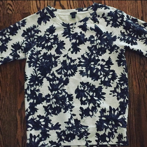 J Crew Black/White Sweater Top