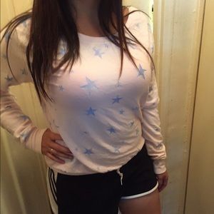 Abercrombie soft pink sweater with hearts