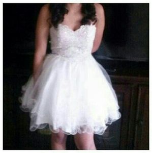 White short homecoming prom dress