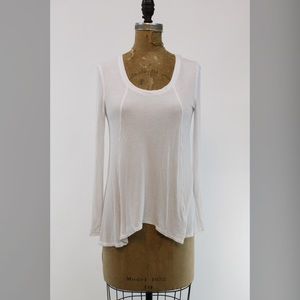 BCBG Cotton Ribbed Hi Low Top XS