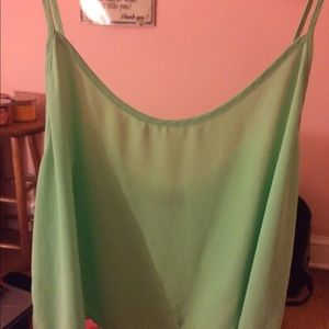 Cropped lime green tank