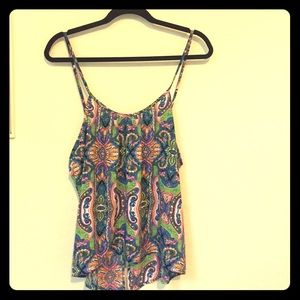 Neon paisley printed top