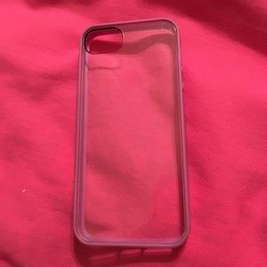 Clear back with purple trim phone case