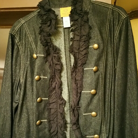 NWT Beautiful Denim and gold sparkle jacket