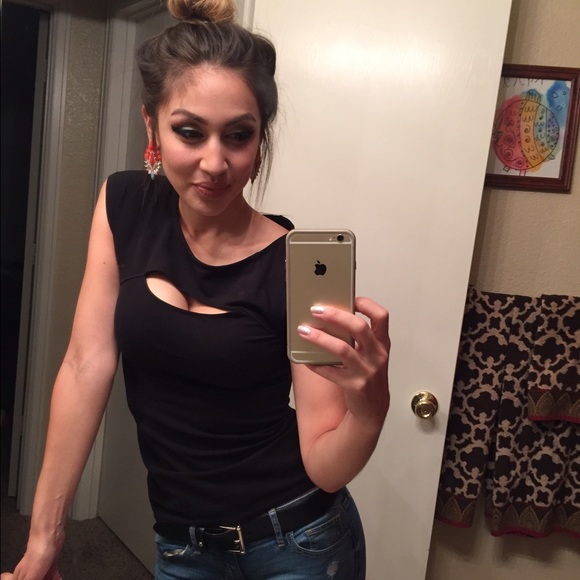 Sexy Black Cut Out Shirt