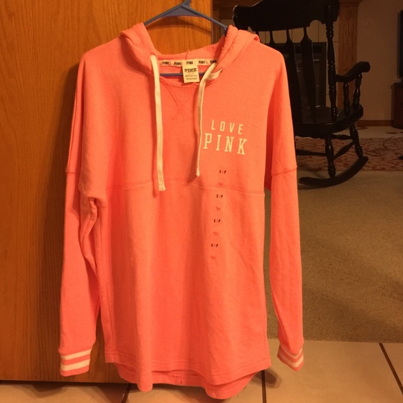 New VS Pink peachy pink hoodie(sold don't buy)
