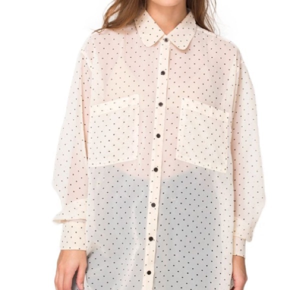 American Apparel Chiffon Button Up