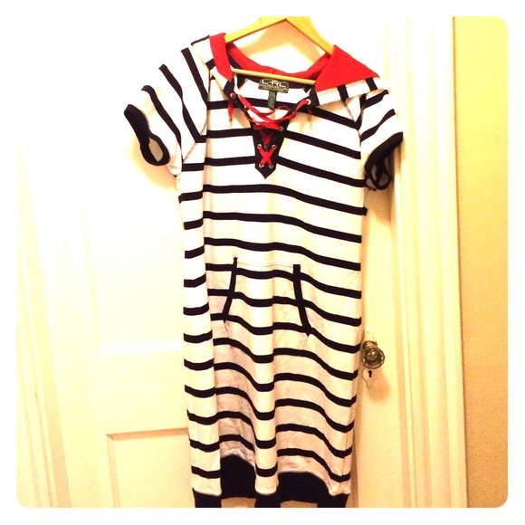 Ralph Lauren Dresses & Skirts - Ralph Lauren Active, nautical hoodie dress.