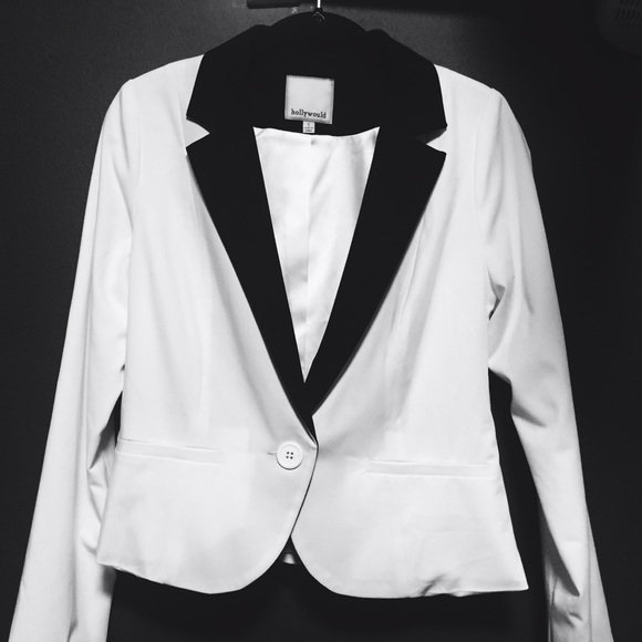 Black and white blazer