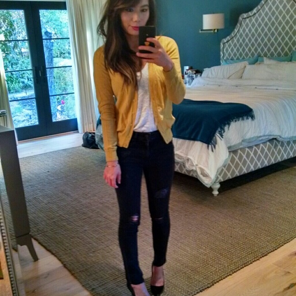 UNIQLO Sweaters - Uniqlo Yellow Merino Wool Cardigan