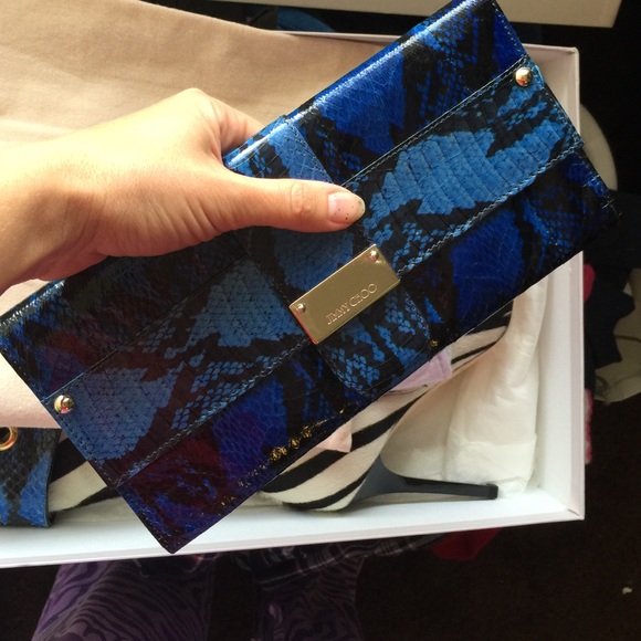 Jimmy Choo Handbags - Jimmy Choo blue clutch handbag