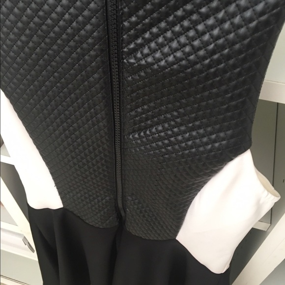 Black and White Textured Flared Dress - Picture 5 of 5