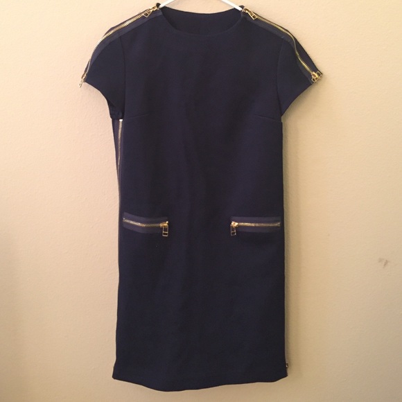 iRoo Zara like navy and gold zipper dress - Picture 1 of 4