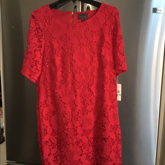 Ladies red laced dress