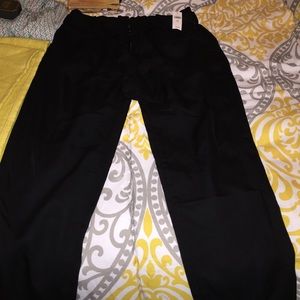 Black tie waist cropped pants
