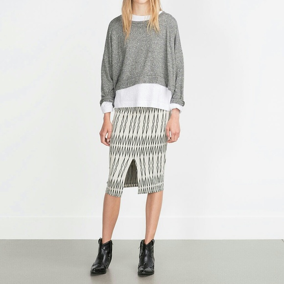 Bundled {zara} asymmetrical zigzag pencil skirt - Picture 3 of 4