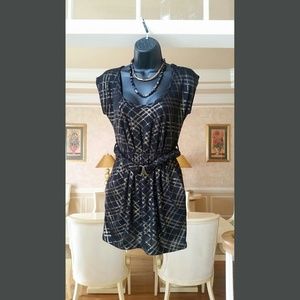 Black and Gold Metallic Dress